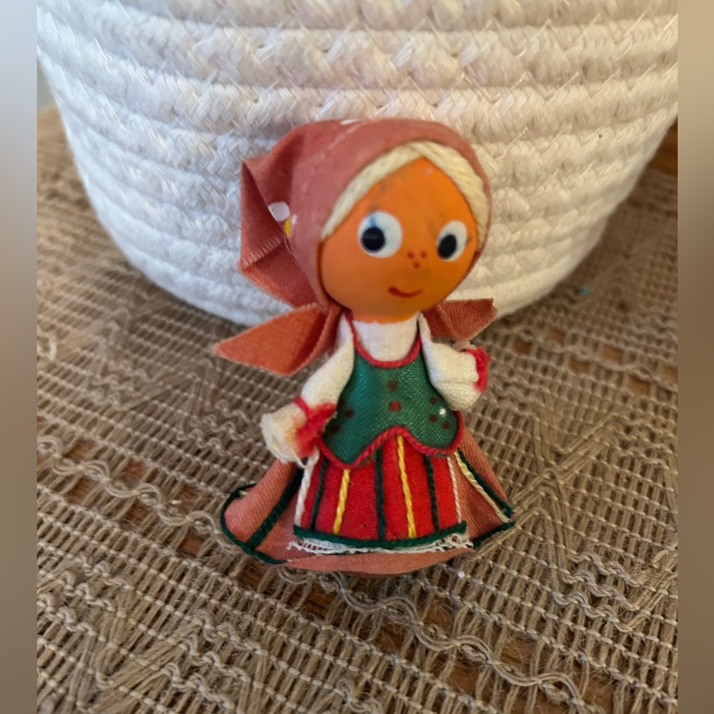 Vintage folk art doll around the world hand made miniature doll